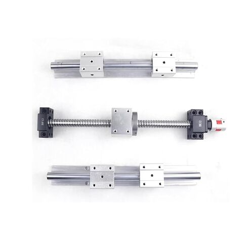 Double nut Ball Screw Control Machine SFU2504 1200mm-2000mm with Nut + Ball Screw Set SBR25 +Support BKBF20+Nut Holder+Coupling(1550mm) in Kuwait
