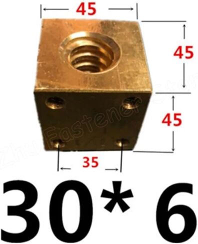 Linear Motion Ball Screw Precision Part 1pc T12 T18 T20 T25 T30 Brass Lead Screw Square Nut Trapezoid Screw Support Nut Right Thread(T12x3 Right-Hand) in Saudi Arabia