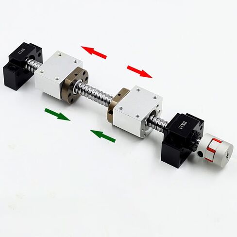Double nut Ball Screw Control Machine SFU2005 Ball Screw Kit Left-Right Thread 15mm Ball Screw 500mm 800mm 1000mm Ball Screw 20mm Ball Screw(800mm) in Kuwait
