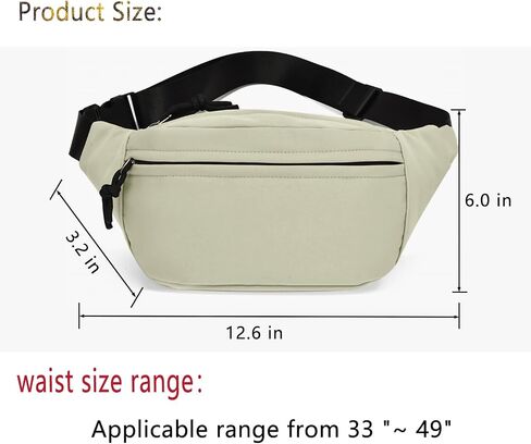 2-Zippers Fanny Pack for Men Women, Crossbody Waist Bag with Adjustable Strap Scratch Resistant Waterproof Fanny Pack Suitable for Travel Running Sports Cycling Hiking, Carry Any Phone,Wallet. Black in Saudi Arabia