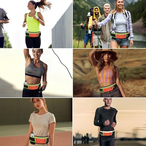 Running Belt for Women & Men Water Resistant Fitness Waist Pack with Phone Pocket & Water Bottle Holder Adjustable Reflective Jogging Belt for Running, Hiking, Gym (Sky Blue) in Saudi Arabia