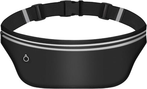 UltraSlim Fanny Packs for Women Men Slim Running Belt Waist Pack Runners Bag Waterproof Money Belt (Black) in Kuwait