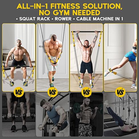 Pilates Equipment, Portable Pilates Bar Kit with Resistance Bands, Professional Adjustable Heavy Duty Squat Workout Equipment for Men, Home Gym Muscle Strength Training, Full Body Exercise in Saudi Arabia