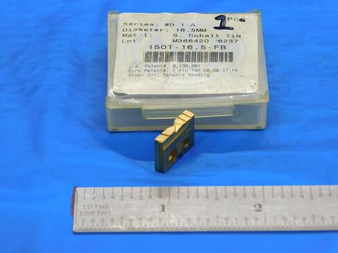 1pc AMEC 16.5 mm #0 T-A 150T-16.5-FB TiN S Cobalt Flat Bottom Spade Drill Insert - DE1056AA3 in Saudi Arabia