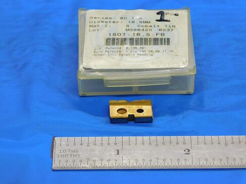 1pc AMEC 16.5 mm #0 T-A 150T-16.5-FB TiN S Cobalt Flat Bottom Spade Drill Insert - DE1056AA3 in Saudi Arabia