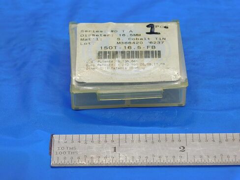 1pc AMEC 16.5 mm #0 T-A 150T-16.5-FB TiN S Cobalt Flat Bottom Spade Drill Insert - DE1056AA3 in Saudi Arabia