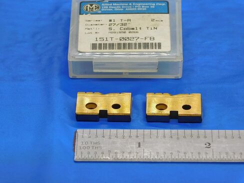 2pcs AMEC 27/32 Series #1 T-A 151T-0027-FB TiN Cobalt Flat Bottom Spade Inserts - DE1041AA3 in Saudi Arabia