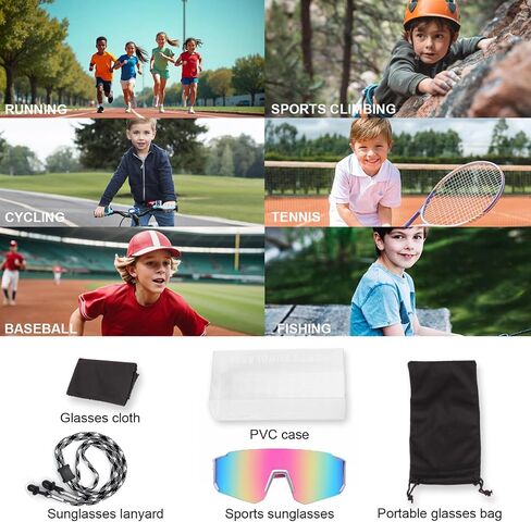 Youth Baseball Sunglasses Kids Polarized Sunglasses for Boys Girls Softball Cycling Sports Googles UV Protection in Saudi Arabia