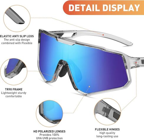 Cycling Sunglasses for Men Women Sports Sunglass Polarized UV Protection for Bicycle Running Baseball Glasses in Kuwait