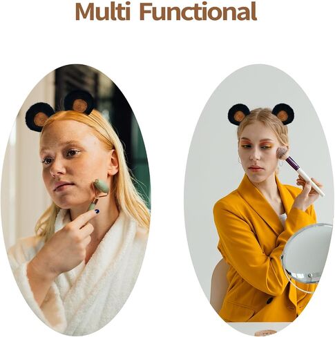 SIOTMERA Bear Ears Headband Yellow, Cute Care Movable Hairband Adult with Animals Costume, Soft Makeup Head Wear for Washing Face Women in Saudi Arabia