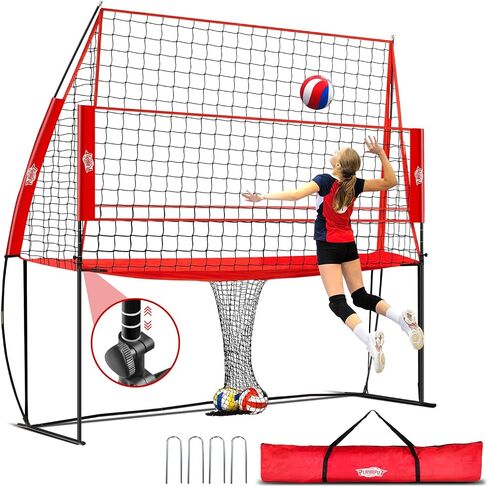 Volleyball Training Equipment,Height Adjustable Volley Ball Practice Net Station for Serving, Spiking, Hitting Practice,Easy Setup Volleyball Net for Backyard Indoor Outdoor with Carryingbag in Saudi Arabia