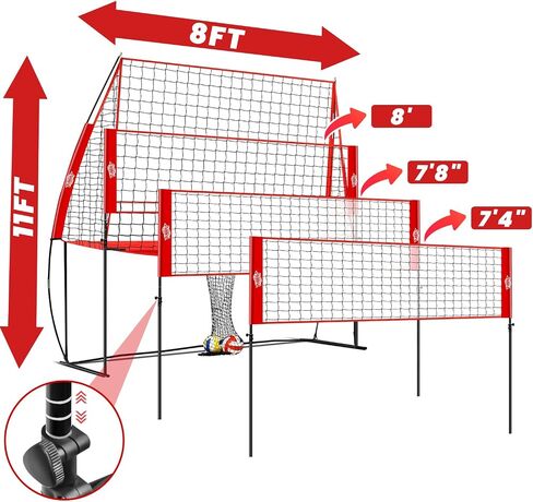 Volleyball Training Equipment,Height Adjustable Volley Ball Practice Net Station for Serving, Spiking, Hitting Practice,Easy Setup Volleyball Net for Backyard Indoor Outdoor with Carryingbag in Saudi Arabia