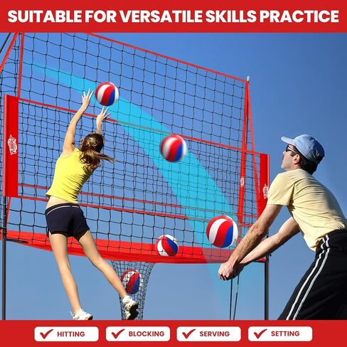 Volleyball Training Equipment,Height Adjustable Volley Ball Practice Net Station for Serving, Spiking, Hitting Practice,Easy Setup Volleyball Net for Backyard Indoor Outdoor with Carryingbag in Saudi Arabia