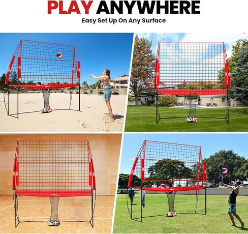 Volleyball Training Equipment,Height Adjustable Volley Ball Practice Net Station for Serving, Spiking, Hitting Practice,Easy Setup Volleyball Net for Backyard Indoor Outdoor with Carryingbag in Saudi Arabia