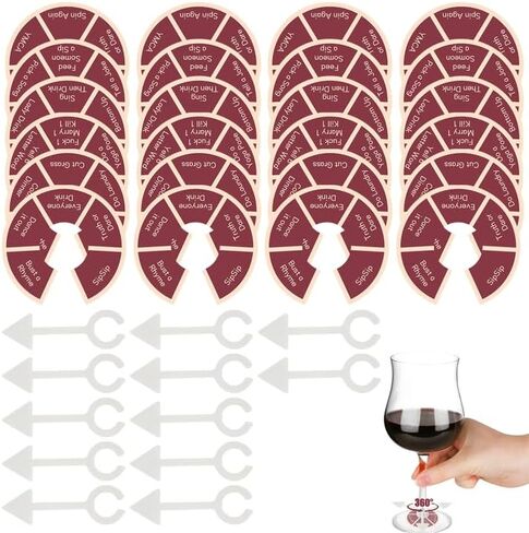 Wine Not Spin-Fun Drinking Games for Adults, 24PCS Wine Glass Spinner Party Fun Adult Game Nights,Bachelorette Party Games, Drinking Games for Girls Couples Adults Party in Saudi Arabia