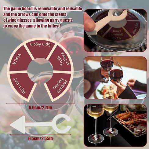 Wine Not Spin-Fun Drinking Games for Adults, 24PCS Wine Glass Spinner Party Fun Adult Game Nights,Bachelorette Party Games, Drinking Games for Girls Couples Adults Party in Saudi Arabia