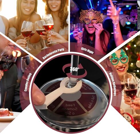 Wine Not Spin-Fun Drinking Games for Adults, 24PCS Wine Glass Spinner Party Fun Adult Game Nights,Bachelorette Party Games, Drinking Games for Girls Couples Adults Party in Saudi Arabia
