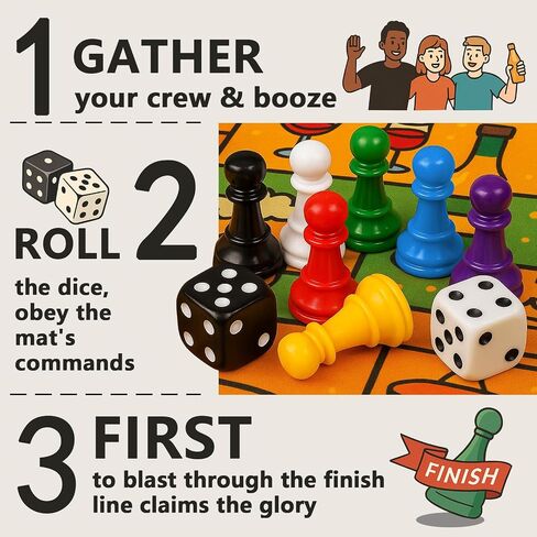Drinking Game for Adults – Funny 21+ Party Board Game with Rubber Mat – Drunk Games, Bachelorette Party, College Night, Birthday, 2-8 Players in Saudi Arabia