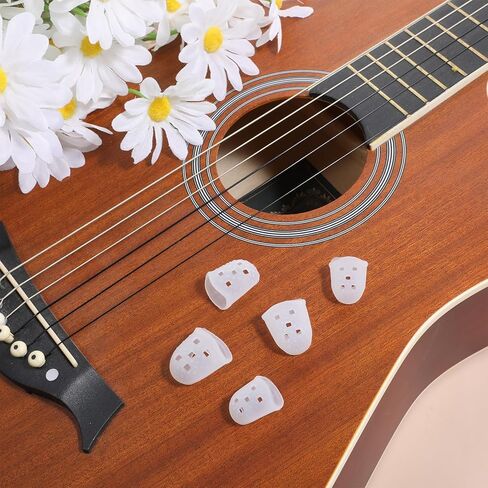 50 PCS Guitar Fingertip Protector Silicone Fingers ، يغطي إصبع الغيتار 5 أحجامًا لأغطيات حماية أصابع الإصبع المضادة للانزلاق لأغطية لاعبي الباص ، والمبتدئين العزف على التنفس والقابل لإعادة الاستخدام in Saudi Arabia