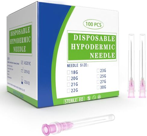 100Pack 18 Gauge 1.5 Inch Needle, Disposable Luer Lock Individually Sealed Wrapped, Labs Tools Accessories for Scientific, Measuring and Refilling, Industrial in Kuwait