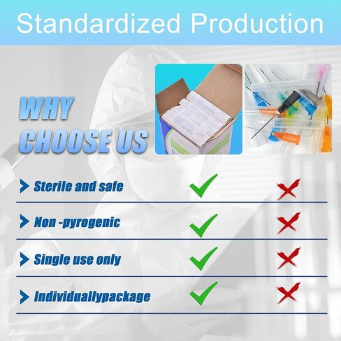 100Pack 18 Gauge 1.5 Inch Needle, Disposable Luer Lock Individually Sealed Wrapped, Labs Tools Accessories for Scientific, Measuring and Refilling, Industrial in Kuwait