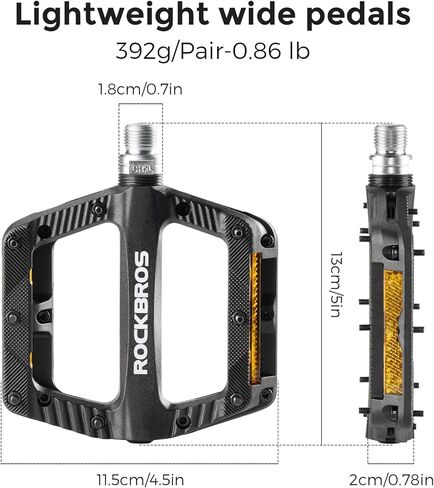 ROCKBROS Mountain Bike Pedals Bicycle Nylon Pedals 9/16 Inch Sealed Bearing Lightweight Platform for Road Mountain BMX MTB Bike in Saudi Arabia