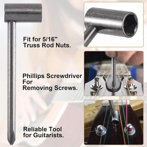 1 PCS Guitar Truss Rod Wrchen ، 5/16 "مفتاح ضبط إصلاح الجيتار مع مفك البراغي المتقاطع (8 مم) in Saudi Arabia
