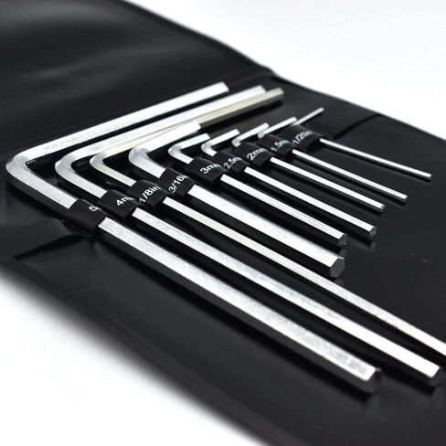 9pcs Guitar Allen Wrench Set ، 1.5mm ، 2mm ، 2.5mm ، 3mm ، 4mm ، 5mm ، 1/20in ، 1/8in ، 3/16in in Kuwait