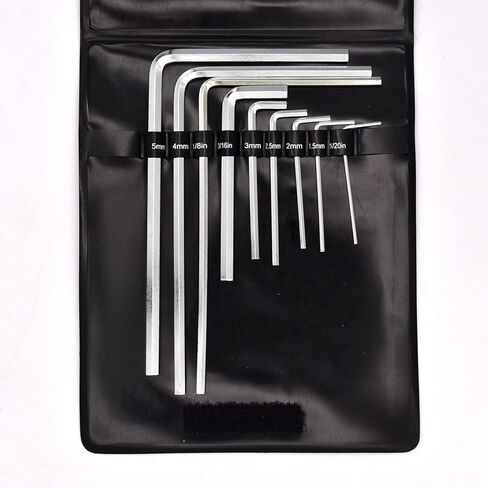9pcs Guitar Allen Wrench Set ، 1.5mm ، 2mm ، 2.5mm ، 3mm ، 4mm ، 5mm ، 1/20in ، 1/8in ، 3/16in in Kuwait
