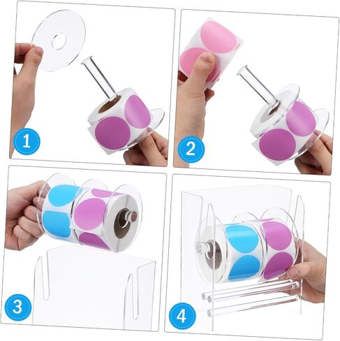 DOITOOL Label Dispenser Adjustable Sticker Roll Organizer for Office and Home Acrylic Tape Holder with Precise Label Placement and Versatile Compatibility in Saudi Arabia