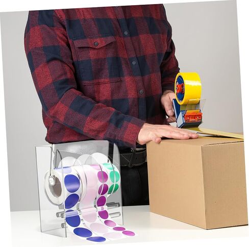 DOITOOL Label Dispenser Adjustable Sticker Roll Organizer for Office and Home Acrylic Tape Holder with Precise Label Placement and Versatile Compatibility in Saudi Arabia