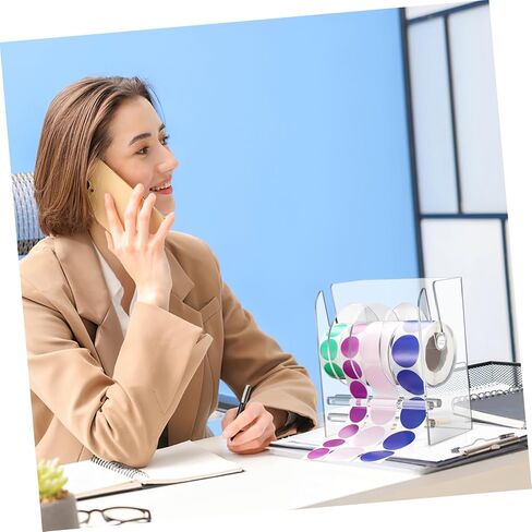DOITOOL Label Dispenser Adjustable Sticker Roll Organizer for Office and Home Acrylic Tape Holder with Precise Label Placement and Versatile Compatibility in Saudi Arabia