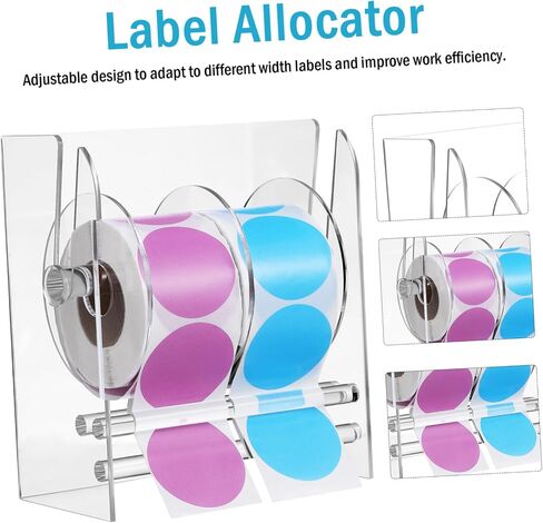 DOITOOL Label Dispenser Adjustable Sticker Roll Organizer for Office and Home Acrylic Tape Holder with Precise Label Placement and Versatile Compatibility in Saudi Arabia