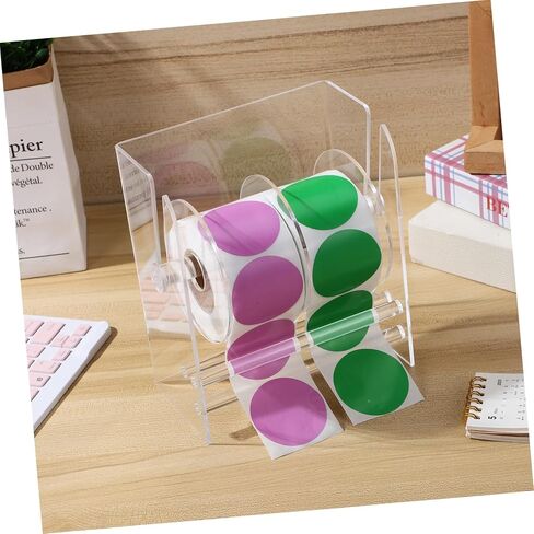 DOITOOL Label Dispenser Adjustable Sticker Roll Organizer for Office and Home Acrylic Tape Holder with Precise Label Placement and Versatile Compatibility in Saudi Arabia