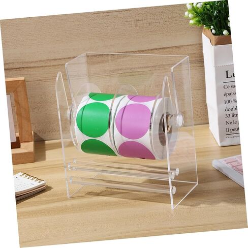 DOITOOL Label Dispenser Adjustable Sticker Roll Organizer for Office and Home Acrylic Tape Holder with Precise Label Placement and Versatile Compatibility in Saudi Arabia