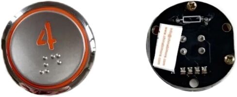 CC-HTB 2H115460A Elevator Round Push Button 1~10 Stainless Steel Symbol with Braille Red Light Lift LOP Parts Side Insert in Saudi Arabia