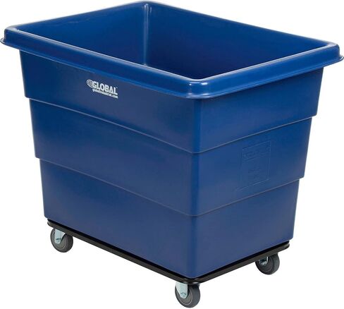 Global Industrial 12 Bushel Plastic Bulk Box Truck, Steel Chassis Base, 1000 lbs. Capacity, 4" Non-Maring Rubber Casters, Blue, 38-2/5"L x 28-9/10"W x 33" H in Saudi Arabia