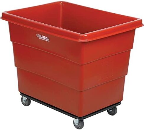Global Industrial 12 Bushel Plastic Bulk Box Truck, Steel Chassis Base, 1000 lbs. Capacity, 4" Non-Maring Rubber Casters, Blue, 38-2/5"L x 28-9/10"W x 33" H in Saudi Arabia