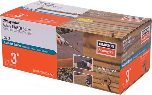 Simpson Strong-Tie SDWS22300DB-R50 SDWS SDWS Timber Screw (الصف الخارجي)-0.220 بوصة. × 3 في. T40 ، تان (50 كلي) in Saudi Arabia
