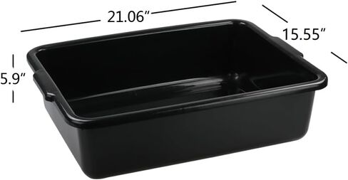 4-Pack 25 L Commercial Bus Box/Tote Box, Plastic Utility Bus Tub, Black in Saudi Arabia
