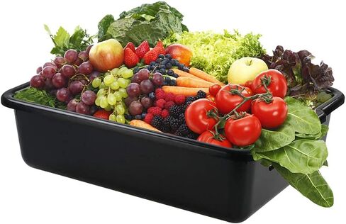 4-Pack 25 L Commercial Bus Box/Tote Box, Plastic Utility Bus Tub, Black in Saudi Arabia