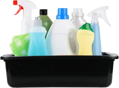 4-Pack 25 L Commercial Bus Box/Tote Box, Plastic Utility Bus Tub, Black in Saudi Arabia
