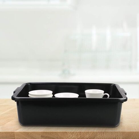 4-Pack 25 L Commercial Bus Box/Tote Box, Plastic Utility Bus Tub, Black in Saudi Arabia
