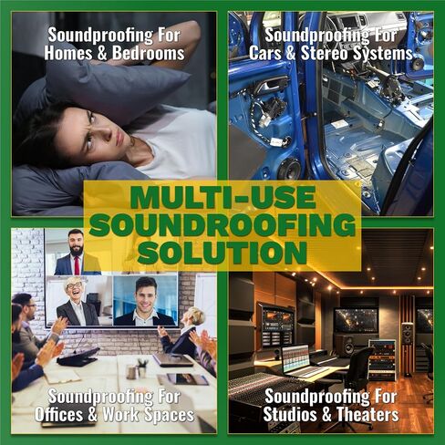 1 LB Mass Loaded Vinyl 4’x10’ (40 SF) – MLV Soundproofing Barrier for Walls, Ceilings, Vehicles – 26 STC Rating – Flexible Noise Blocker Roll – Easy to Cut & Install - Multiple Options in Saudi Arabia