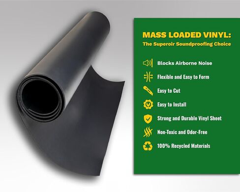 1 LB Mass Loaded Vinyl 4’x10’ (40 SF) – MLV Soundproofing Barrier for Walls, Ceilings, Vehicles – 26 STC Rating – Flexible Noise Blocker Roll – Easy to Cut & Install - Multiple Options in Saudi Arabia