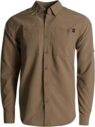King's Camo Men's XKG Sonora Air Moisture-Wicking Quick-Drying UPF 30 Perforated Button-Down Hunting Shirt | Snap Down Collar in Saudi Arabia
