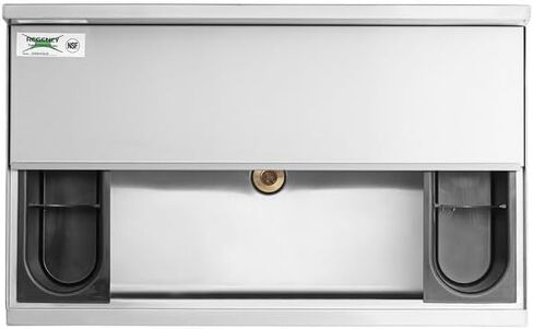 Commercial Stainless Steel Ice Bin with Sliding Lid, Silver, 98 lb Capacity, 30x18.5x33 Inches, 2 Bottle Holders, NSF Listed in Kuwait