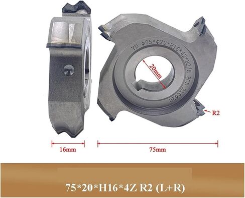 1 Pair (L+R) 75*20*H16*4Z/6Z R1.5/2/3 PCD Fine Trimming Cutters(75x20xH16x4Z R3) in Saudi Arabia