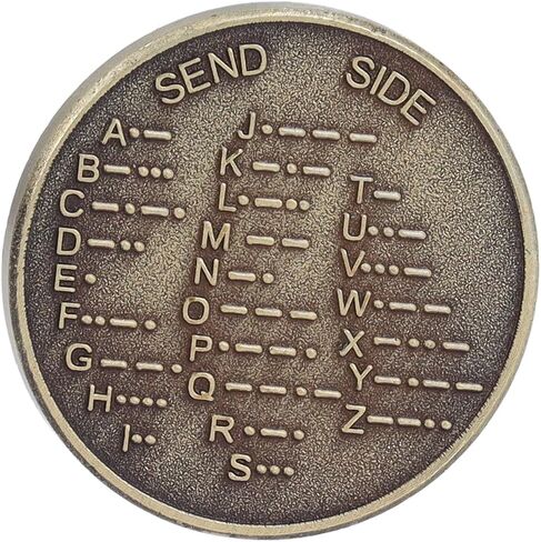 Srliya Huateur Radio Morse Code Morse Code ، Golvanized Copper ، 30 × 30 مم ، مع راديو الهواة ، ولغة التشفير in Kuwait