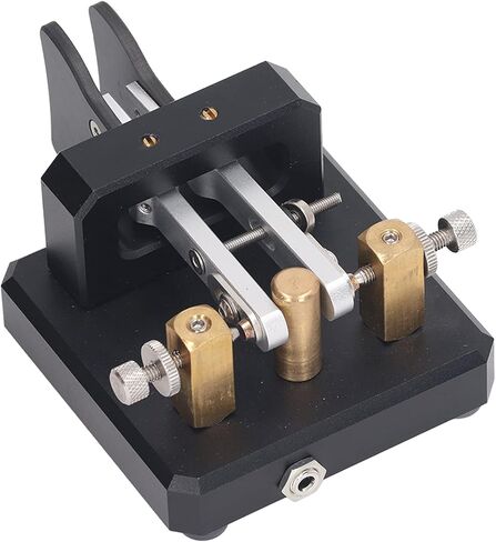 AqxReight Morse Key Double Paddle CW Teleg Tapper للتدريب من السهل على Inst و 5 مم ستيريو (أسود) in Saudi Arabia
